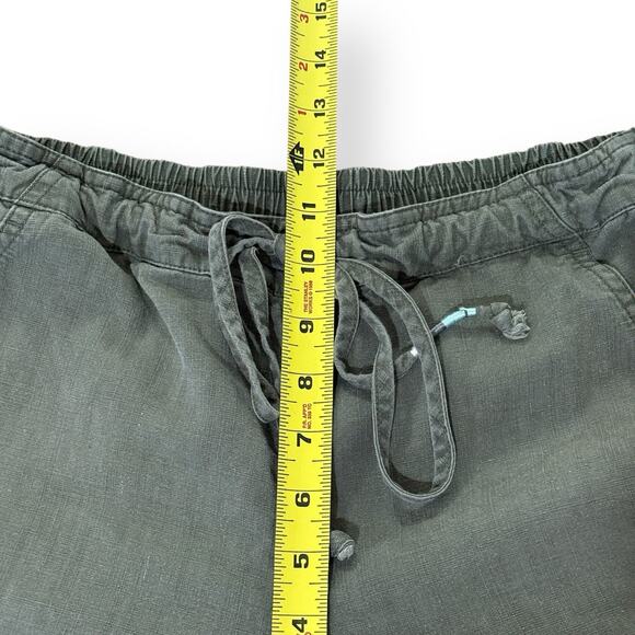 J Crew Tie-Waist Seaside Pant Linen Blend Womens Size M Army Green Cropped - Picture 10 of 12